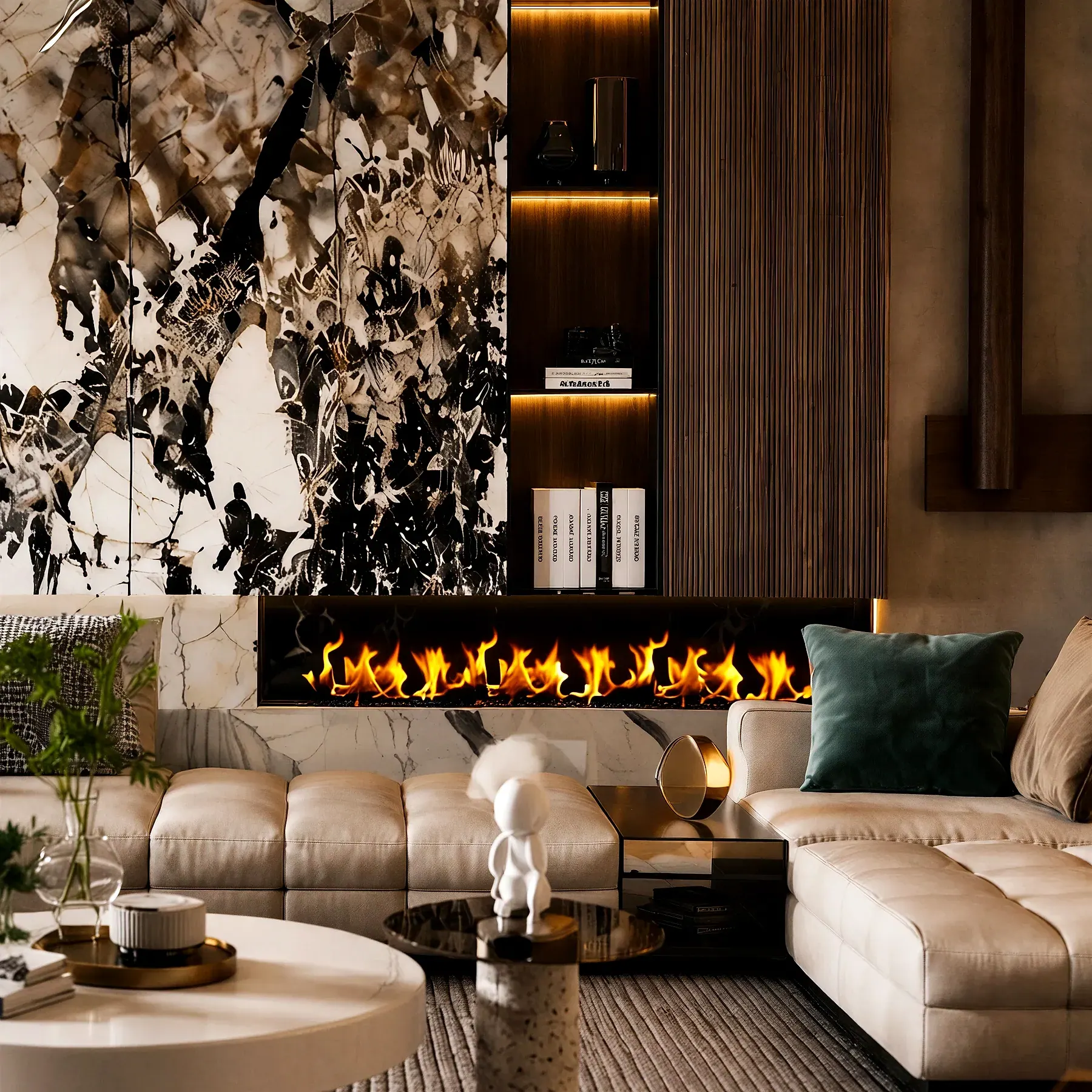 Dubai Private Villa — 02-fireplace
