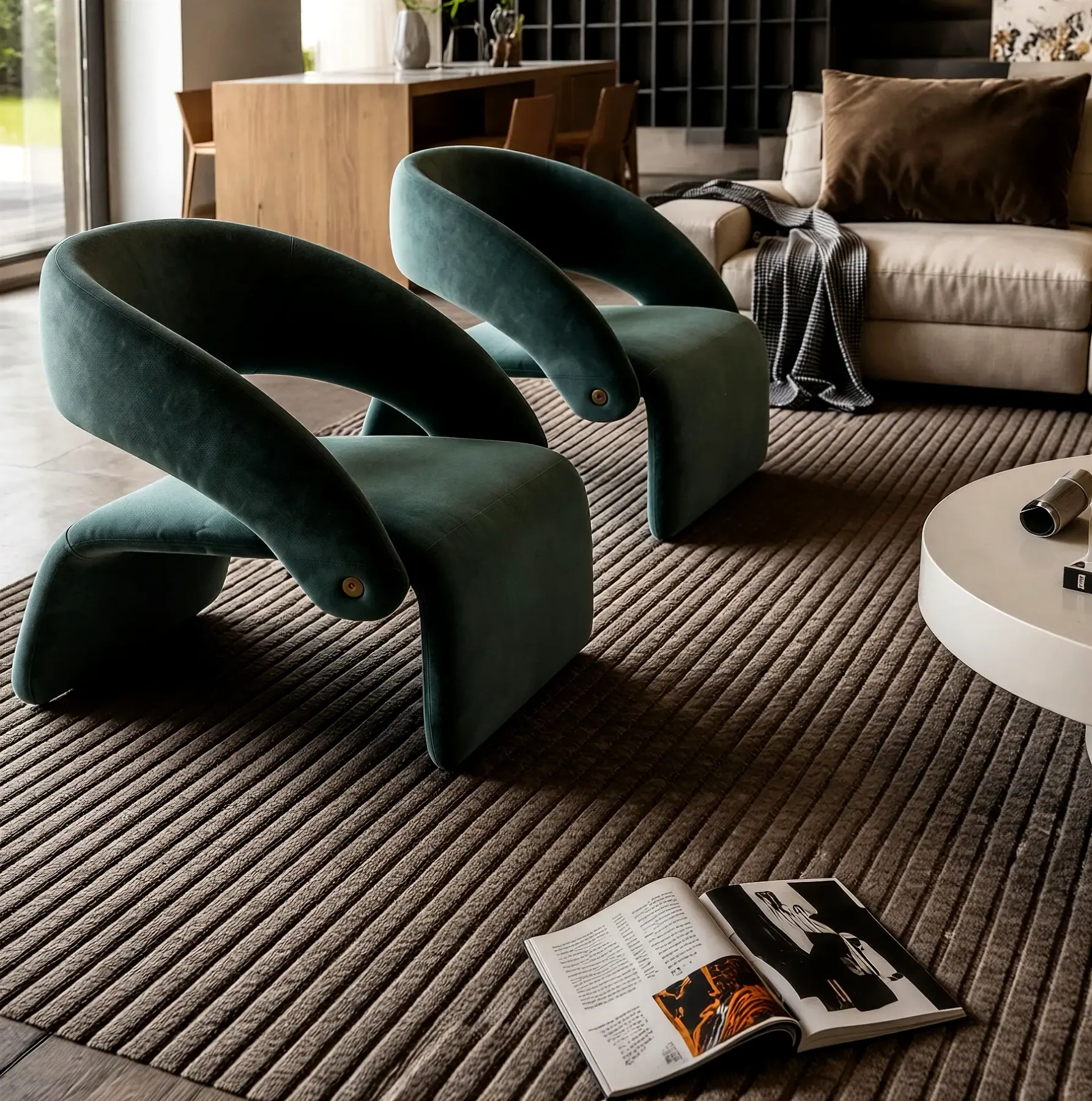 Dubai Private Villa — 08-green-chairs